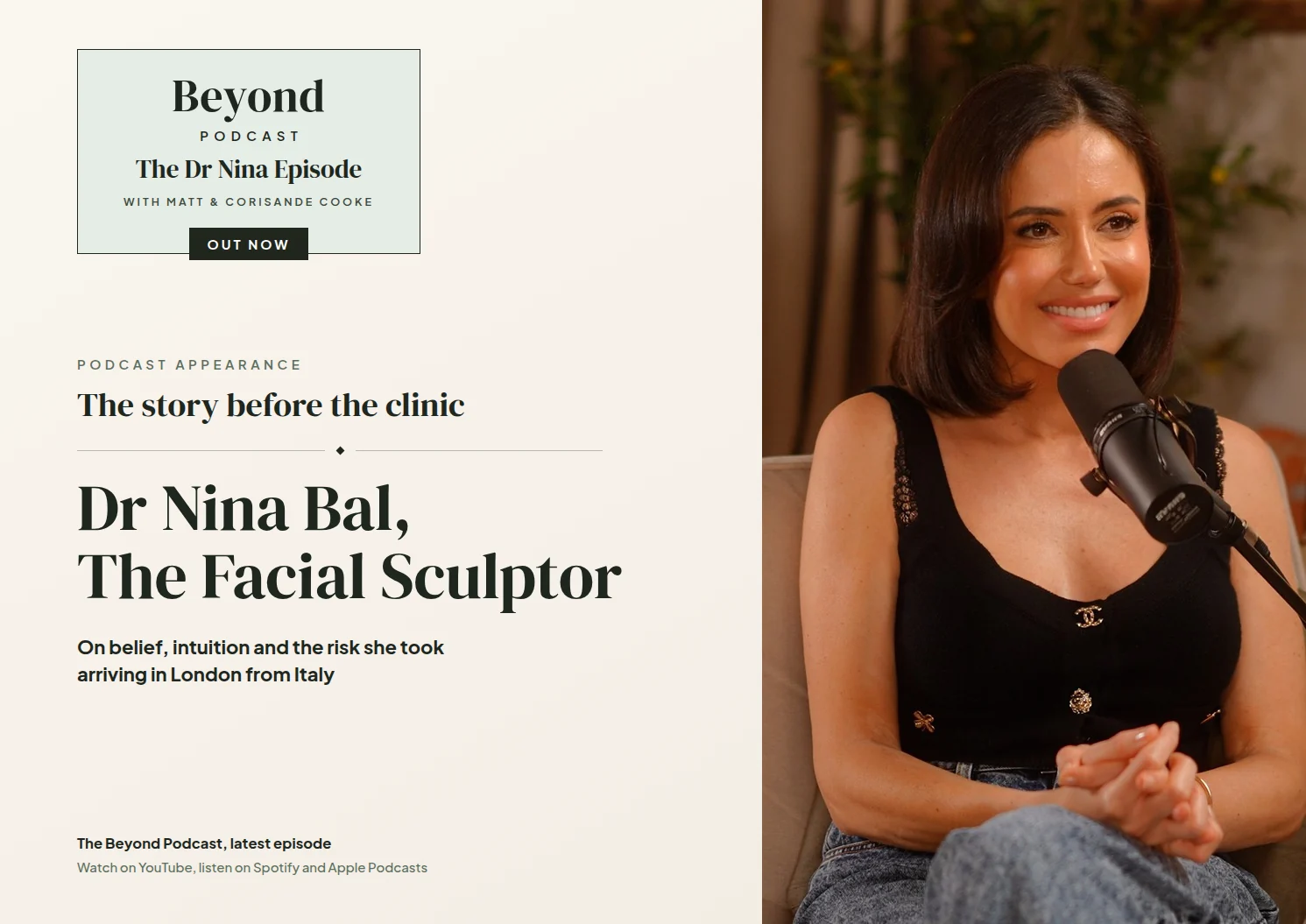 Dr Nina Bal recording the Beyond Podcast episode with hosts Matt and Corisande Cooke