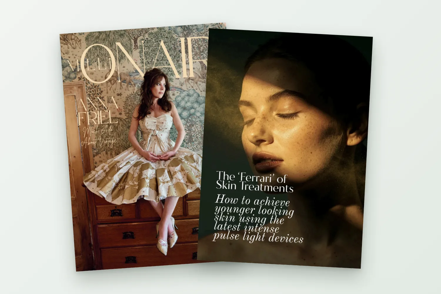 The MilliOnAir Autumn 2026 cover beside the opening page of The 'Ferrari' of Skin Treatments