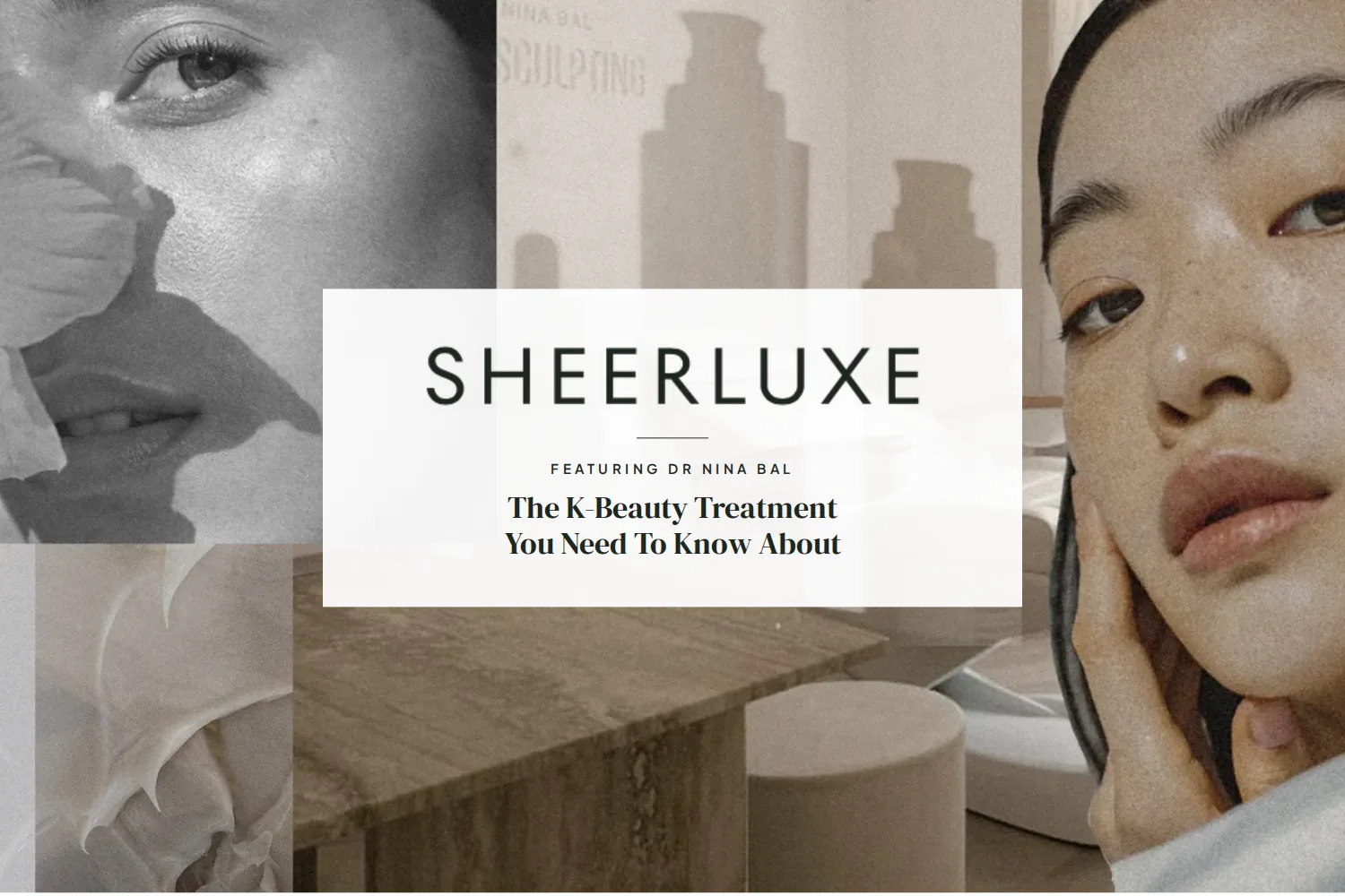 SheerLuxe logo over the magazine's editorial image for its XERF feature with Dr Nina Bal